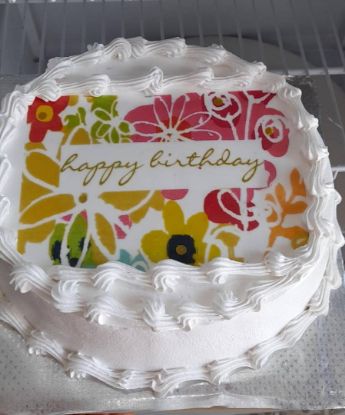 Imagen de Cake Vainilla con Crema de chocolate CUMPLEAÑOS FLORES
